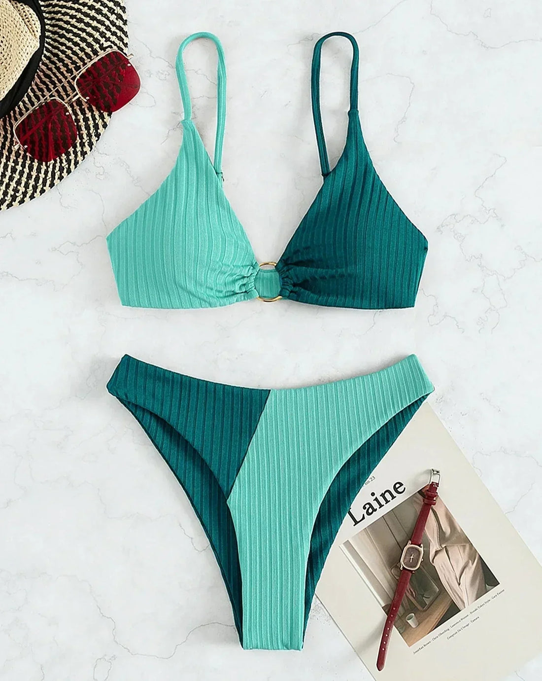 Bi-color High Waist Bikini