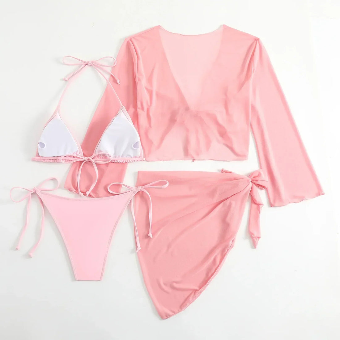 Pink 4 Piece Bikini Set