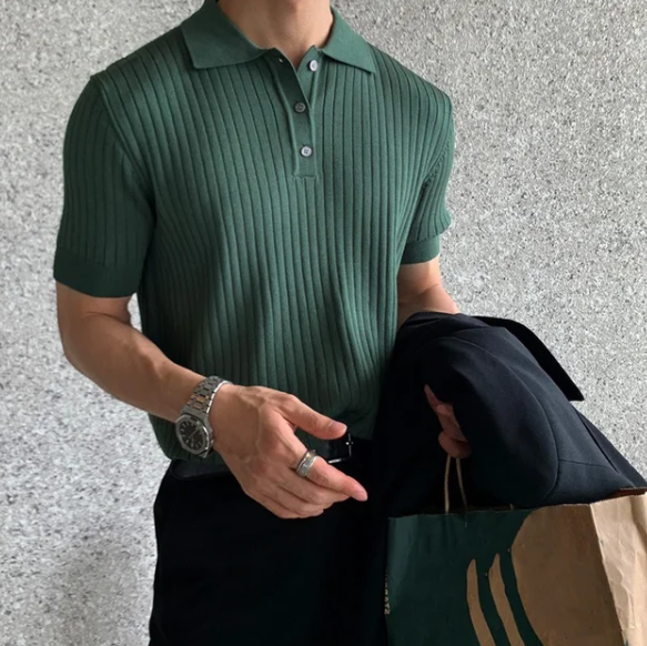 Caleb Knitted Polo Shirt